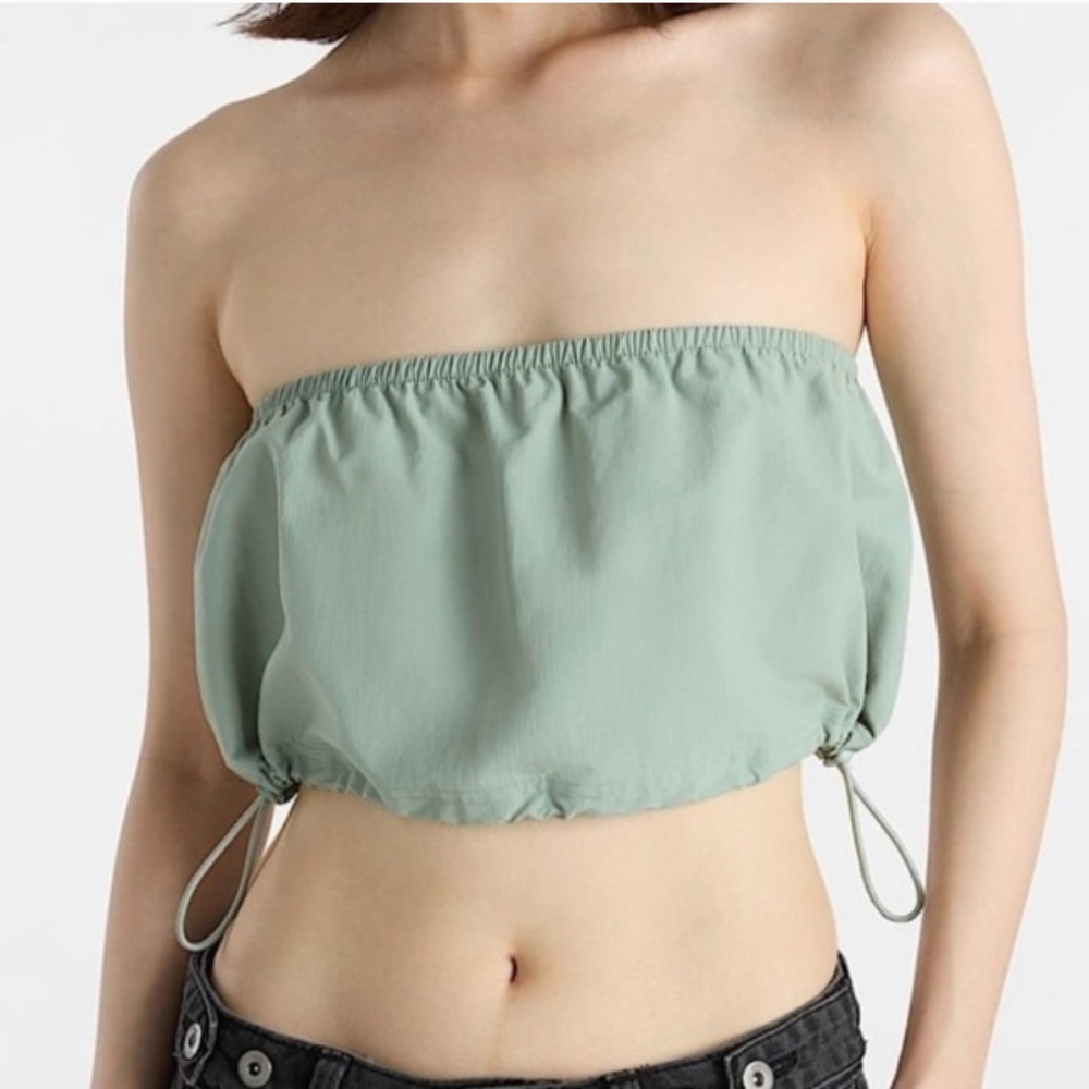 NWT Women’s Vans Riley Parachute Bandeau Sleeveless Crop Top Sage Green Large